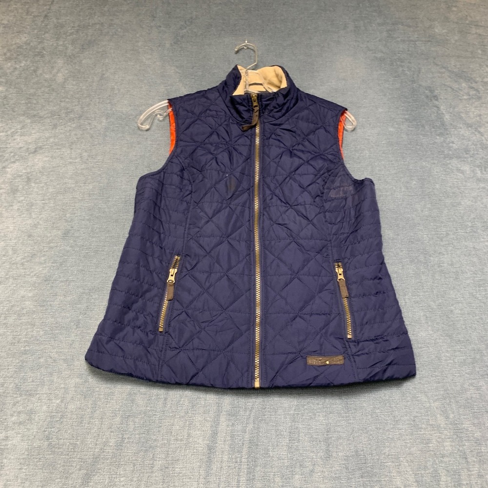 G.H. Bass Quilted Puffer Vest Mens PM Navy Blue Sleeveless Pockets Full Zip
